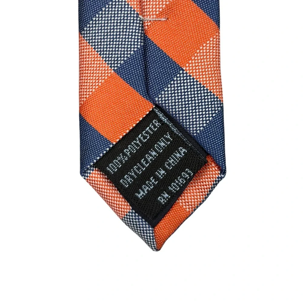 Denver Broncos NFL Mens Necktie‎ Orange Blue Gingham Eagles Wings Football NWT